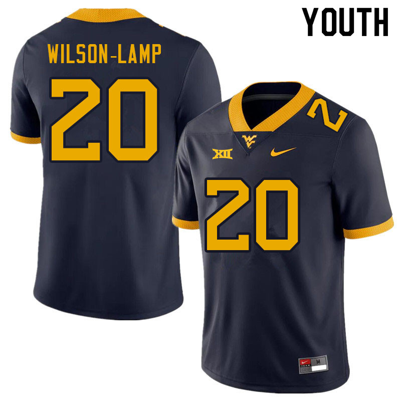 NCAA Youth Andrew Wilson-Lamp West Virginia Mountaineers Navy #20 Nike Stitched Football College Authentic Jersey LF23O01JD